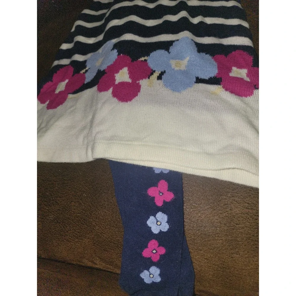 Gymboree charm class floral dress size 2t‎ tights 12 24 months